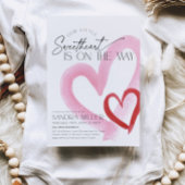 Pink Heart Valentine Little Sweetheart Baby Shower 招待状