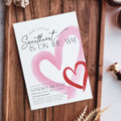 Pink Heart Valentine Little Sweetheart Baby Shower 招待状