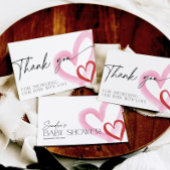 Pink Heart Valentines Baby Shower Thank You サンキューカード
