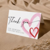Pink Heart Valentines Baby Shower Thank You サンキューカード