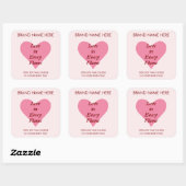 Pink Heart Valentine's Day Candle Labels  スクエアシール (シート)