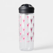 Pink Heart Valentines Water Bottle ウォーターボトル (正面)