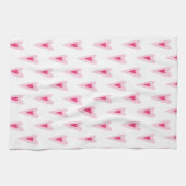 Pink Heart Valentines Water Bottle キッチンタオル (横)