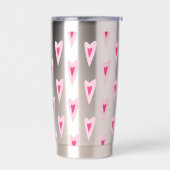 Pink Heart Valentines Water Bottle 保温保冷タンブラー (左面)