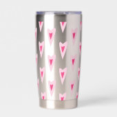 Pink Heart Valentines Water Bottle 保温保冷タンブラー (正面)