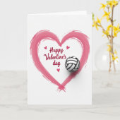 Pink Heart Volleyball Love Card カード (黄色い花)