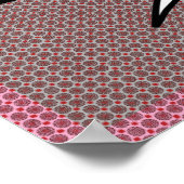 Pink Heart White Kitty Print ポスター (角)