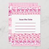 Pink Hearts 招待状 (正面/裏面)