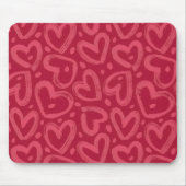 Pink Hearts Aesthetic Mouse Pad マウスパッド (正面)