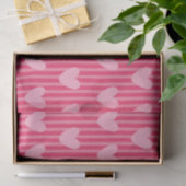 Pink Hearts and Stripes Valentine Pattern 薄葉紙 (ギフト)
