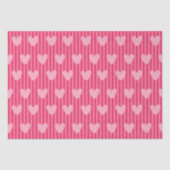 Pink Hearts and Stripes Valentine Pattern 薄葉紙 (正面)