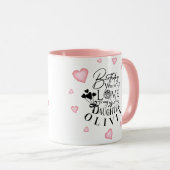 Pink Hearts Daughter Birthday Text Design マグカップ (正面右)