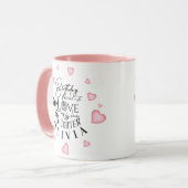 Pink Hearts Daughter Birthday Text Design マグカップ (正面左)