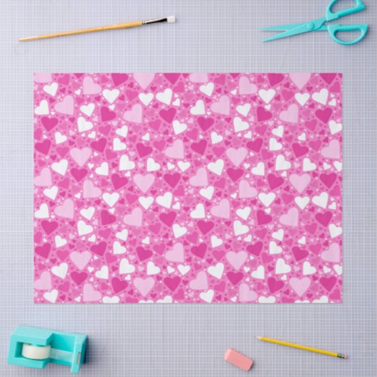 Pink Hearts Design for Breast Cancer Awareness 薄葉紙 (クラフト)