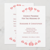 Pink Hearts Design Wedding プログラム (正面/裏面)