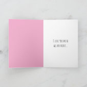 Pink Hearts Dog Love カード (内部)