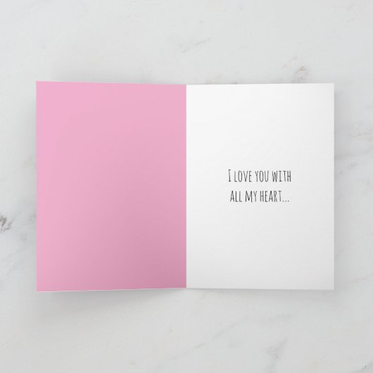 Pink Hearts Dog Love カード (内部)