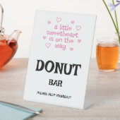Pink hearts Donut Bar Shower 台座サイン (インサイチュ)
