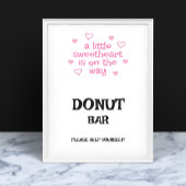 Pink hearts Donut Bar Shower Sign ポスター