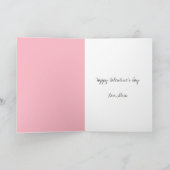 Pink Hearts Love Doodle Script Pattern Valentine's カード (内部)