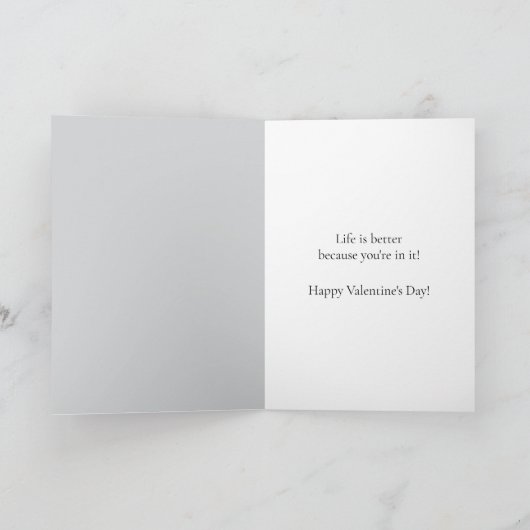 Pink Hearts Love Typography Happy Valentine's Day カード (内部)