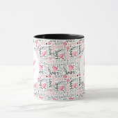 Pink Hearts Love Typography Happy Valentine's Day マグカップ (中央)