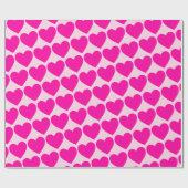 Pink hearts Pastel Pink Background Wrapping Paper ラッピングペーパー (フラット)