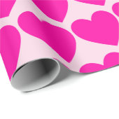 Pink hearts Pastel Pink Background Wrapping Paper ラッピングペーパー (ロールコーナー)