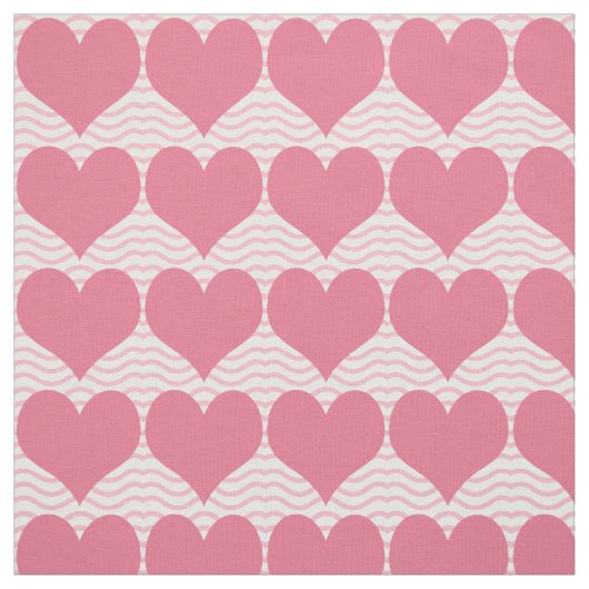 Pink Hearts Pattern ファブリック (見本)