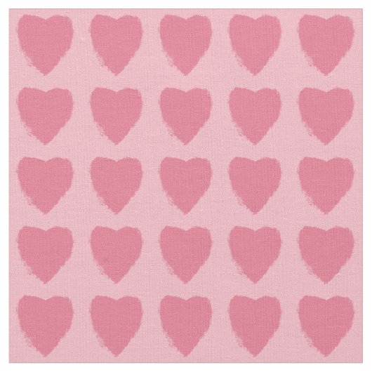 Pink Hearts Pattern ファブリック (クローズアップ)