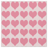 Pink Hearts Pattern ファブリック (クローズアップ)