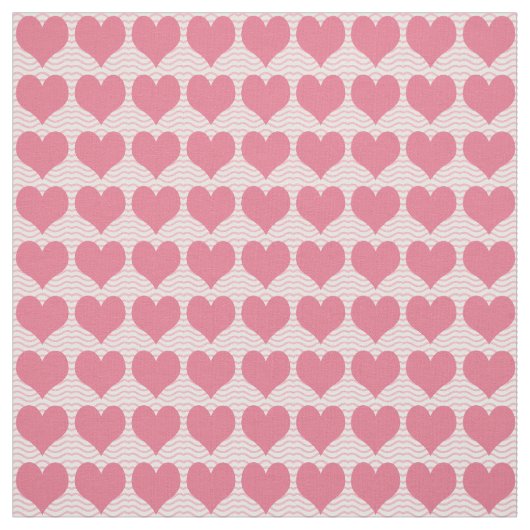 Pink Hearts Pattern ファブリック (見本)