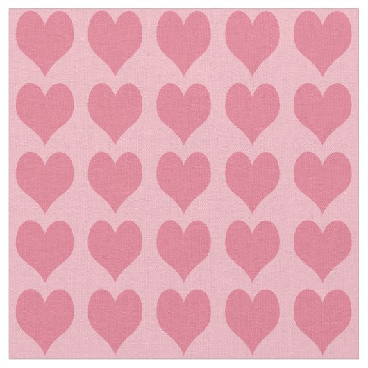 Pink Hearts Pattern ファブリック (クローズアップ)