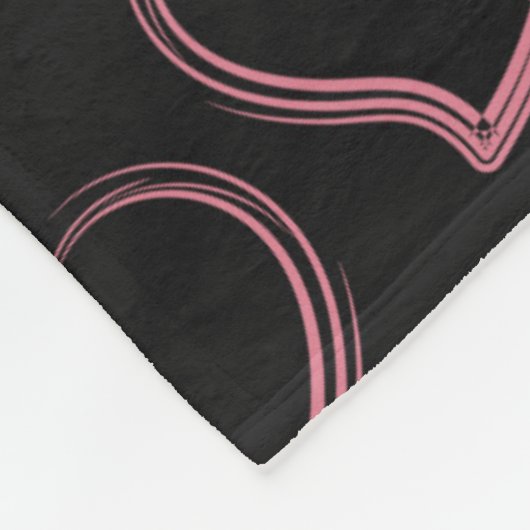 Pink Hearts Pattern フリースブランケット (角)