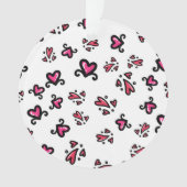 Pink Hearts Pattern – Cute Doodle Design オーナメント (正面)