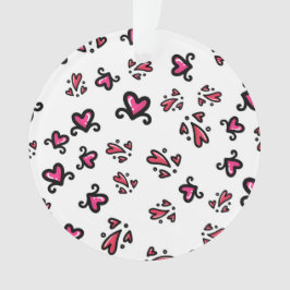 Pink Hearts Pattern – Cute Doodle Design オーナメント