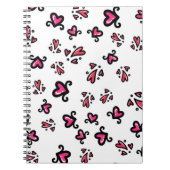 Pink Hearts Pattern – Cute Doodle Design ノートブック (正面)