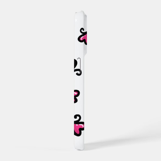 Pink Hearts Pattern – Cute Doodle Design iPhoneケース (右側面)