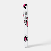 Pink Hearts Pattern – Cute Doodle Design iPhoneケース (左側面)