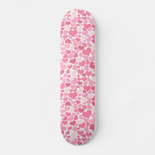 Pink Hearts Pattern Girls スケートボード (正面)