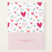 Pink Hearts Pattern Kids Academic School Planner プランナー手帳 (裏面)