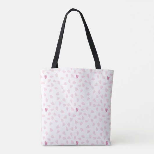 Pink Hearts Pattern Monogram トートバッグ (裏面)