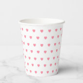 Pink Hearts Pattern Paper Cup 紙コップ (裏面)
