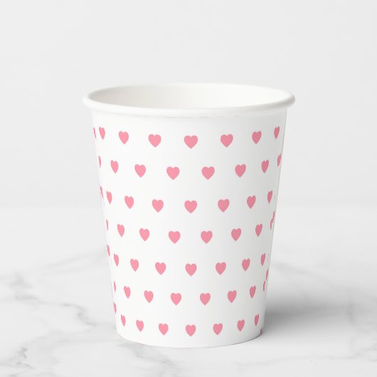 Pink Hearts Pattern Paper Cup 紙コップ (裏面)