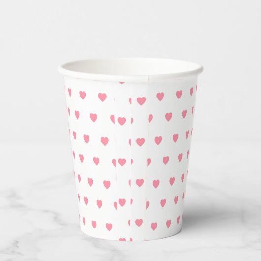 Pink Hearts Pattern Paper Cup 紙コップ (右)