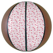 Pink Hearts Pattern Valentine's Day バスケットボール (縦)