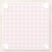 Pink Hearts Seamless Pattern ガラスコースター (裏面)
