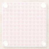 Pink Hearts Seamless Pattern ガラスコースター (裏面)