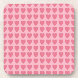 Pink Hearts Seamless Pattern コースター