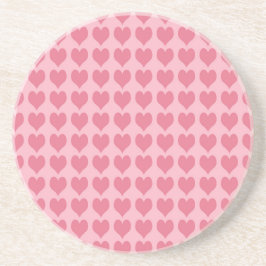 Pink Hearts Seamless Pattern コースター